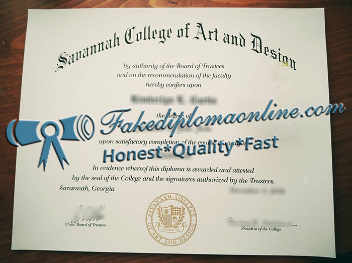 Savannah College of Art and Design diploma