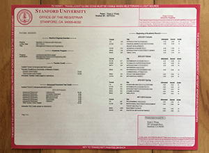 Stanford University transcript