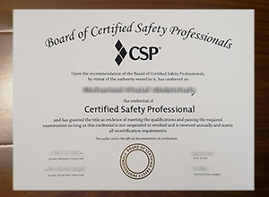 Certified Safety Professional certificate
