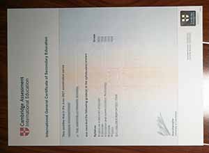 Cambridge IGCSE certificate