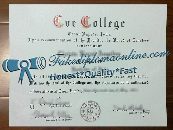Coe College diploma