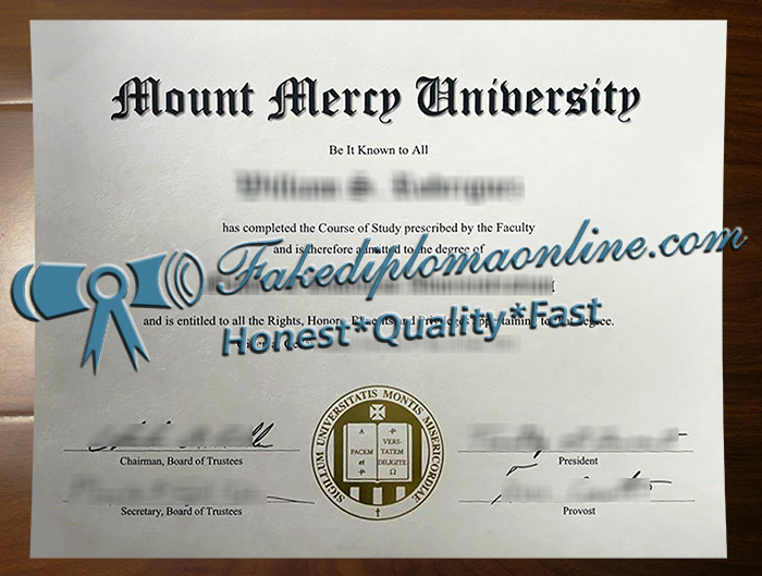 Mount Mercy University diploma