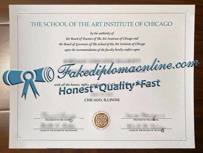 School of the Art Institute of Chicago diploma