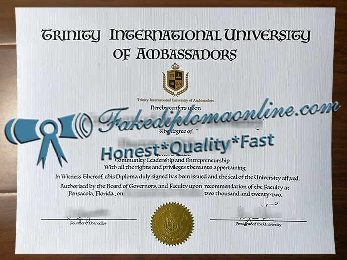Trinity International University diploma