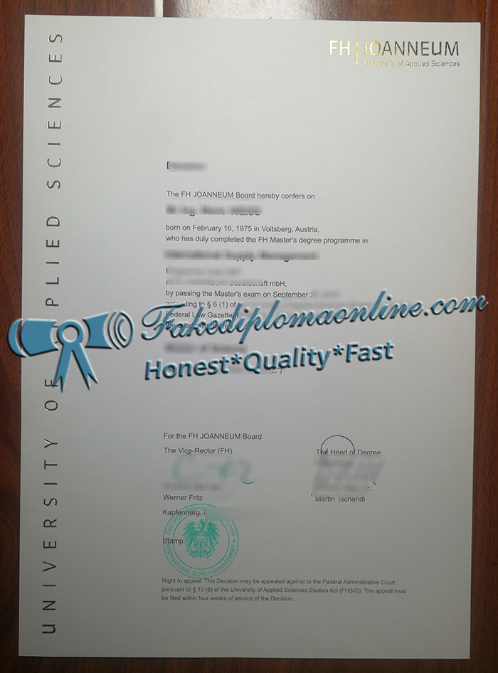 FH Joanneum diploma
