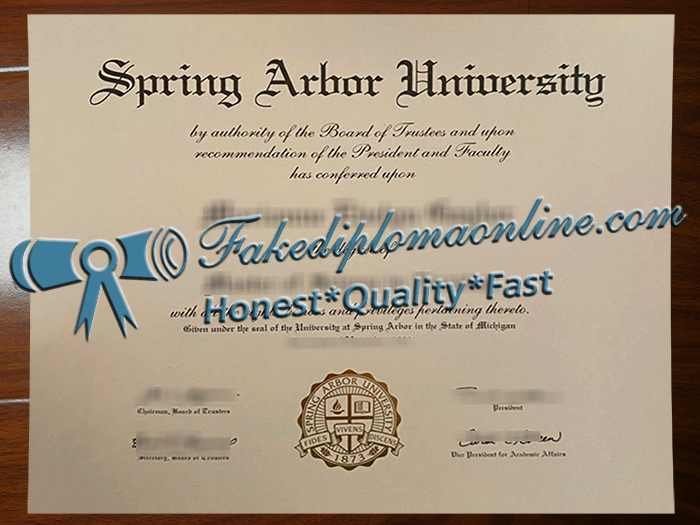 Spring Arbor University diploma