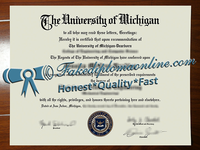 University of Michigan–Dearborn diploma