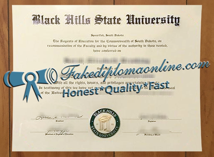 Black Hills State University diploma