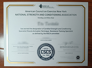 NSCA certificate