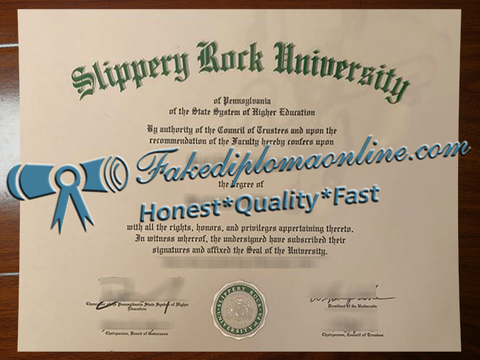 Slippery Rock University diploma