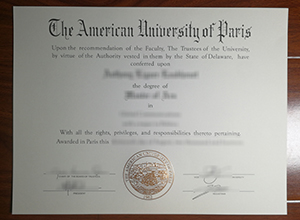 American University of Paris diploma