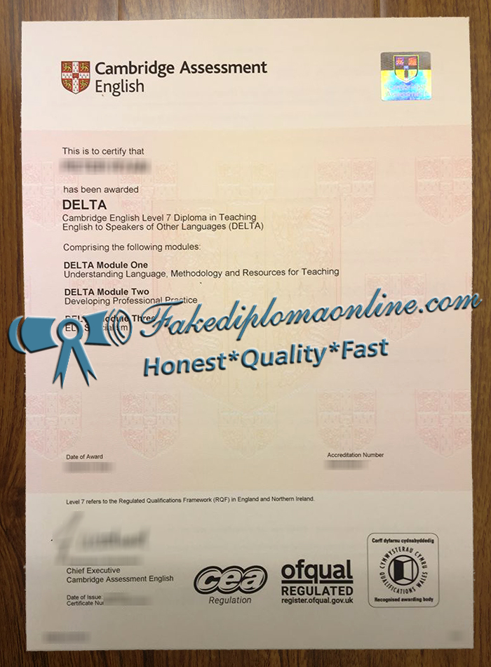Cambridge DELTA certificate