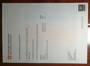 Cambridge GCE certificate