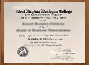 West Virginia Wesleyan College diploma