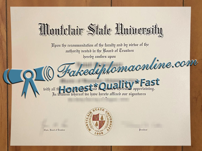 Montclair State University diploma