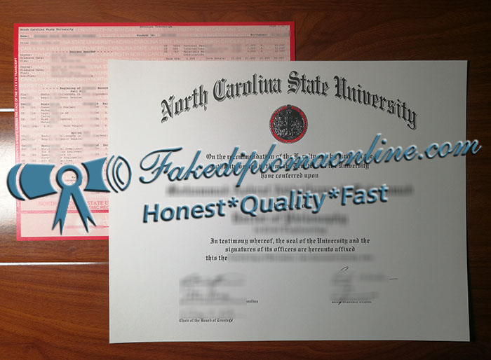 NC State University diploma and transcript