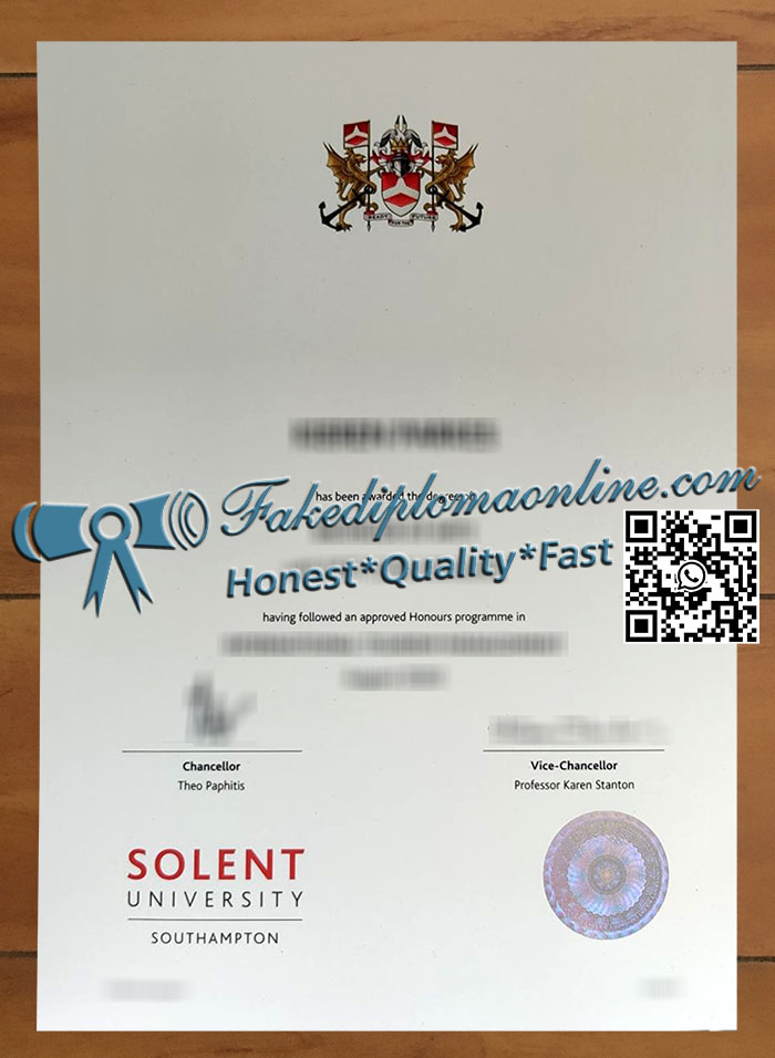 Solent University diploma