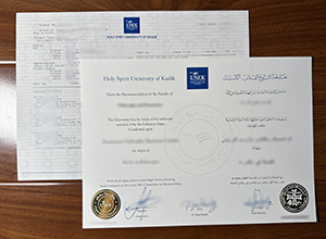 Holy Spirit University of Kaslik diploma and transcript