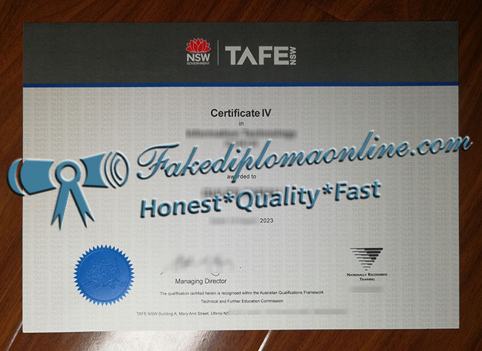 TAFE NSW certificate