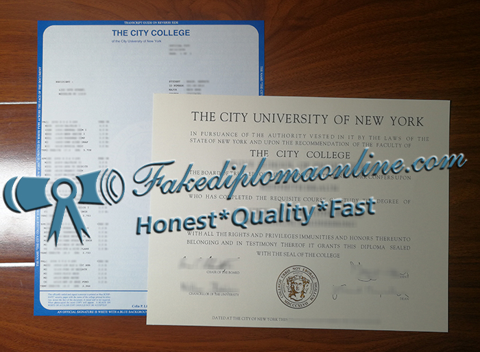 CUNY City College diploma and transcript