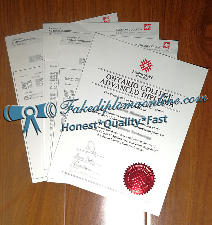 Fanshawe College diploma and transcript