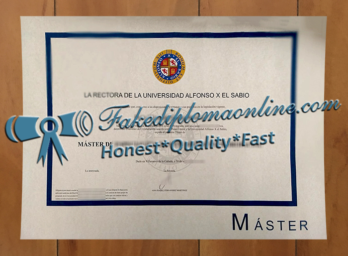 Universidad Alfonso X El Sabio degree