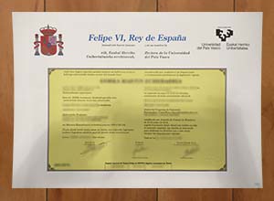 Universidad del País Vasco diploma
