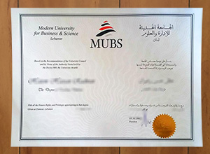 Modern University for Business and Science diploma