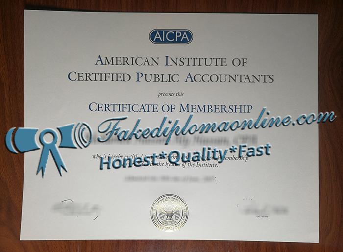 AICPA certificate