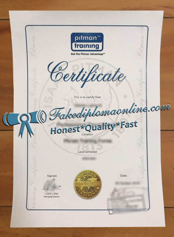 Pitman Training Certificate
