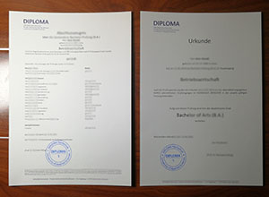 Private Fachhochschule Nordhessen diploma and transcript