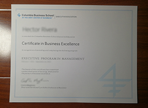 Columbia Business School certificate