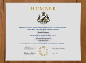 Humber College certificate