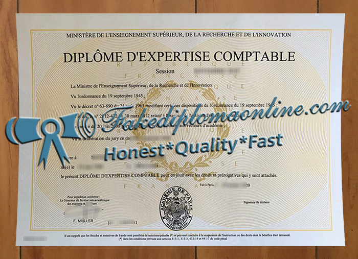 diplôme d'expertise comptable