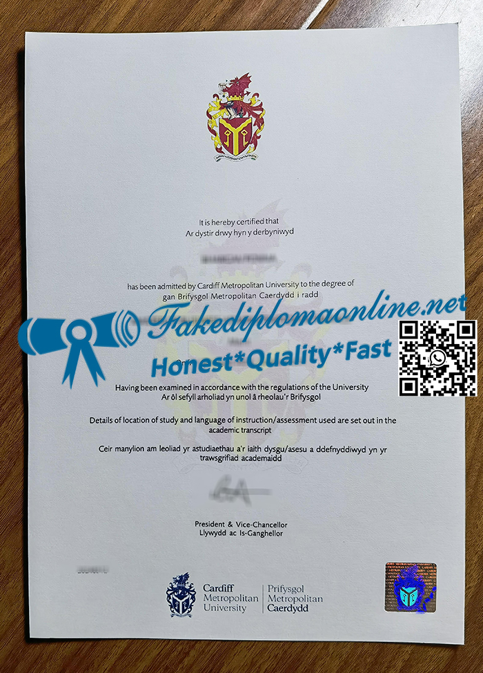 Cardiff Metropolitan University diploma
