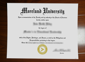Moreland University diploma