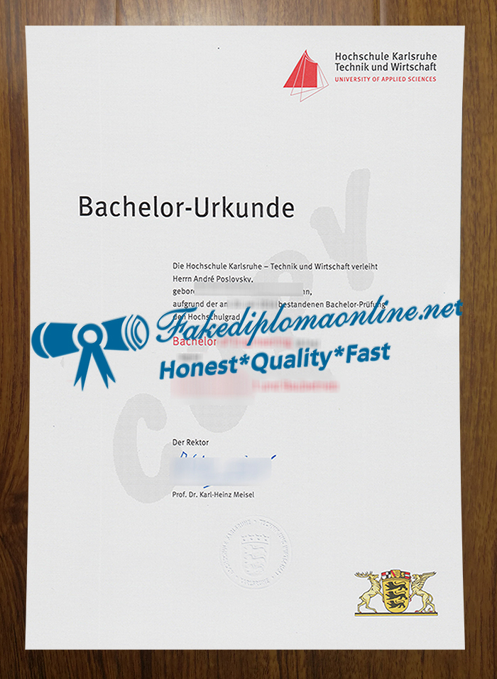 Hochschule Karlsruhe Urkunde