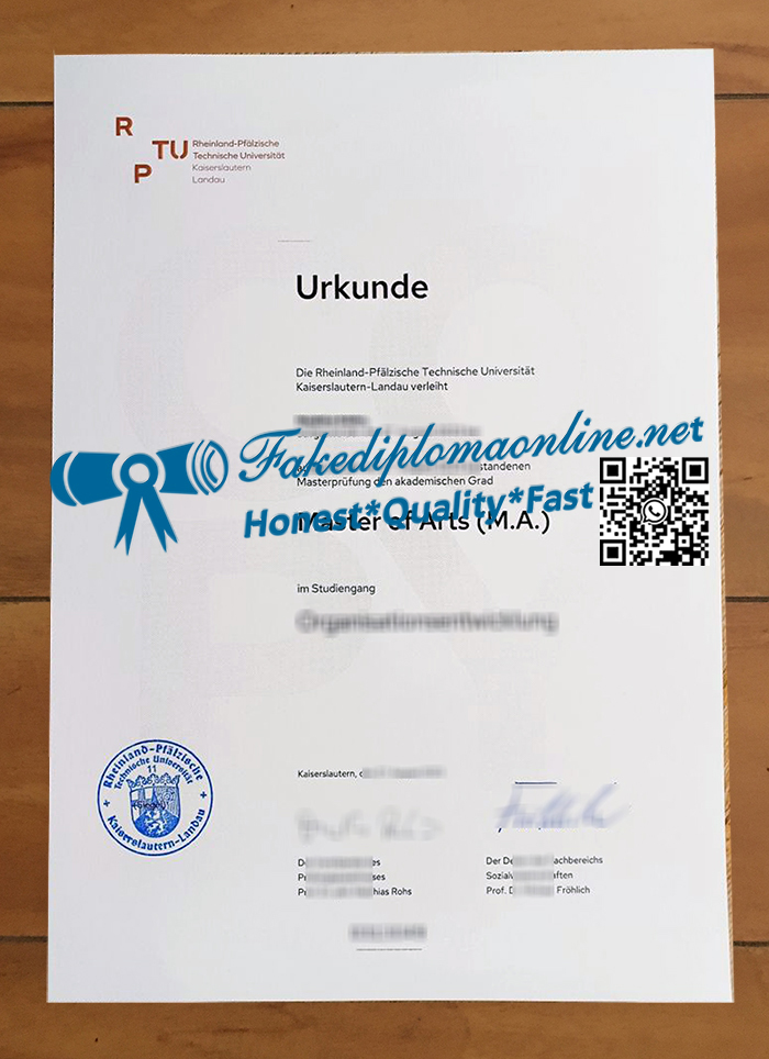RPTU-Kaiserslautern-Landau-Urkunde
