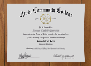 Alvin Community College diploma