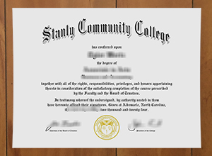 Stanly Community College diploma