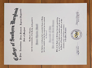 College of Southern Maryland diploma