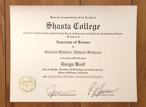Shasta College diploma