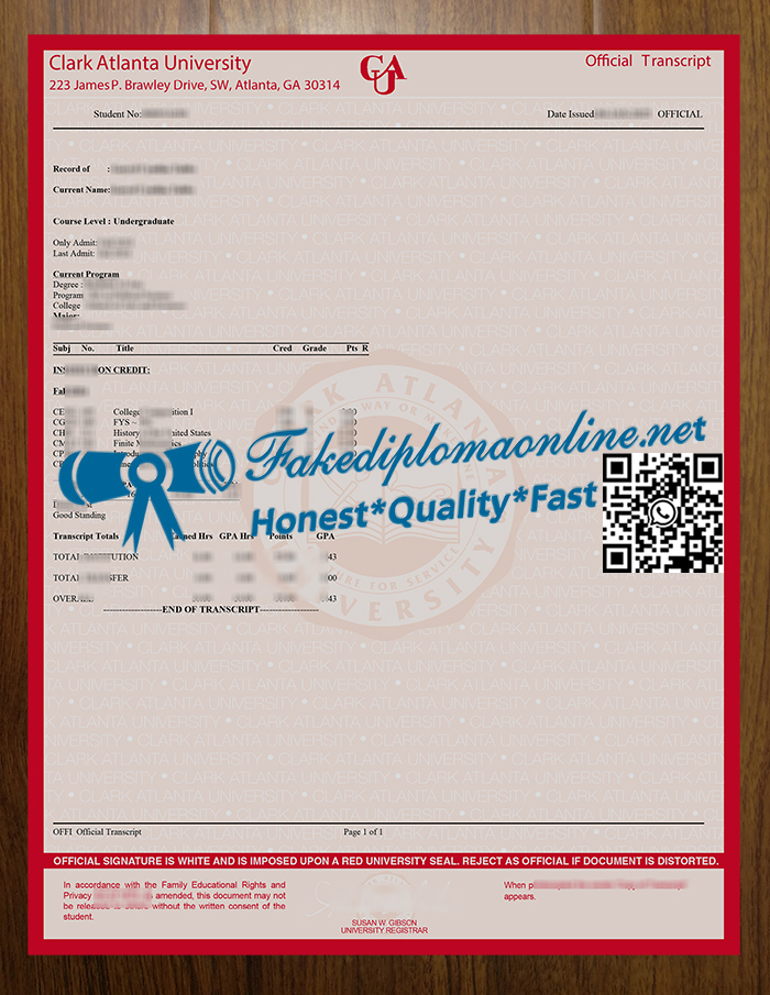 Clark-Atlanta-University-transcript