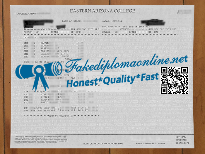Eastern Arizona College transcript