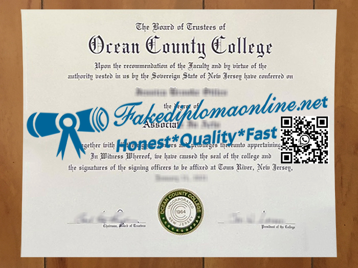 Ocean County College diploma