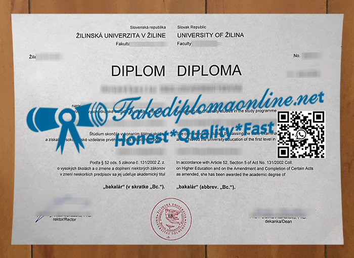 Žilinská univerzita v Žiline degree