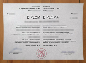 Žilinská univerzita v Žiline diploma