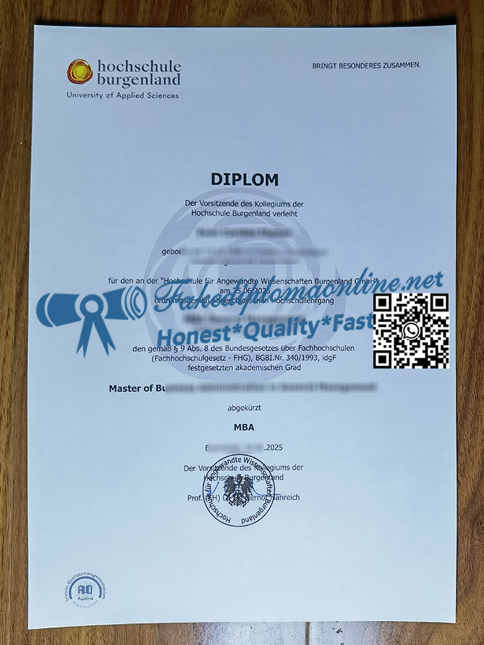 Hochschule-Burgenland-diploma