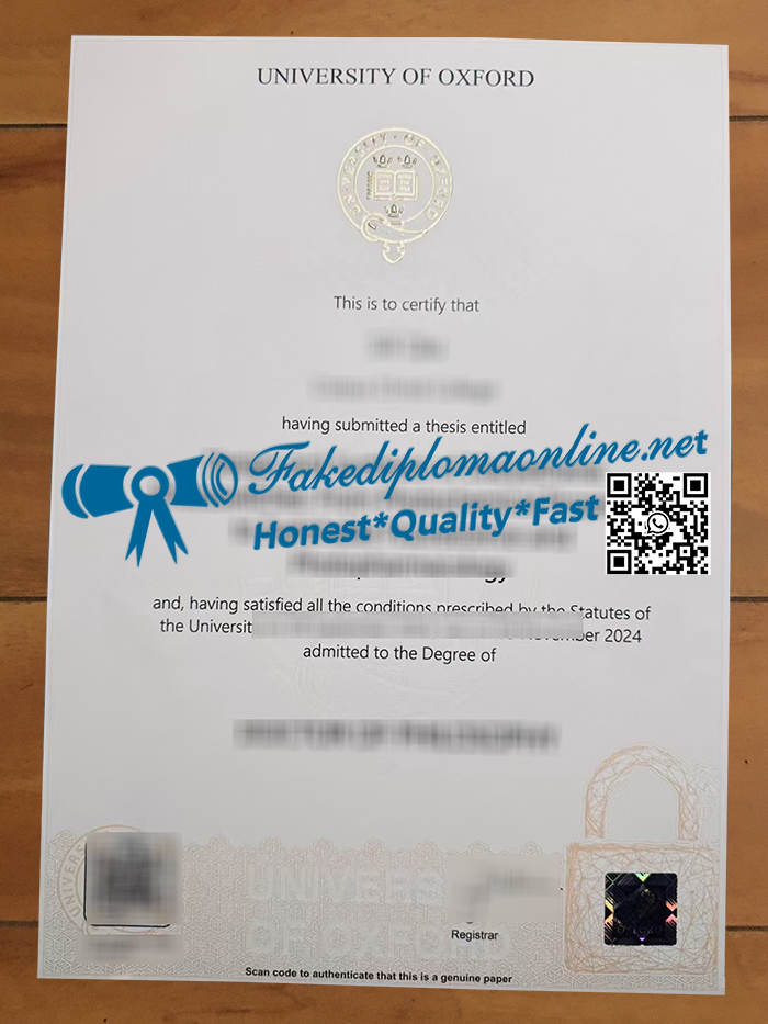 University of Oxford degree