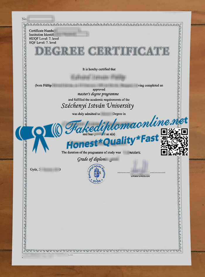 Széchenyi István University diploma